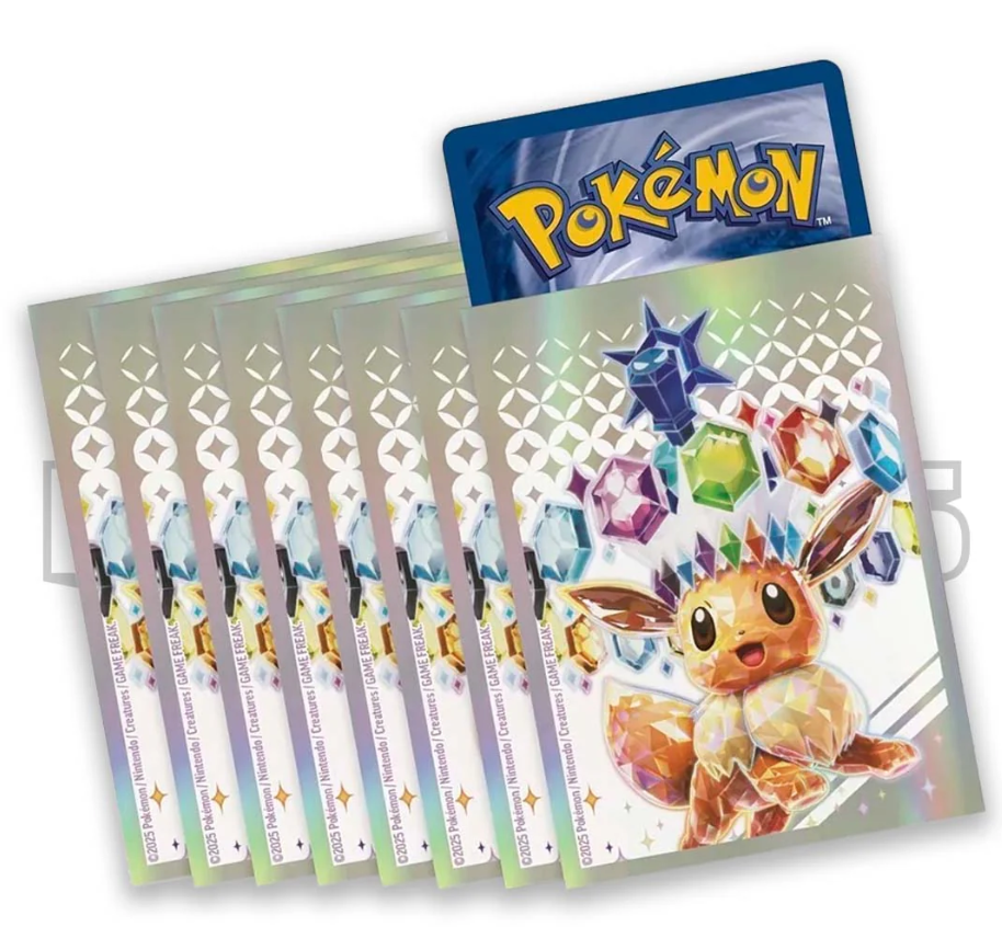 65 themed card sleeves featuring Prismatic Evolutions artwork – protect your cards in style