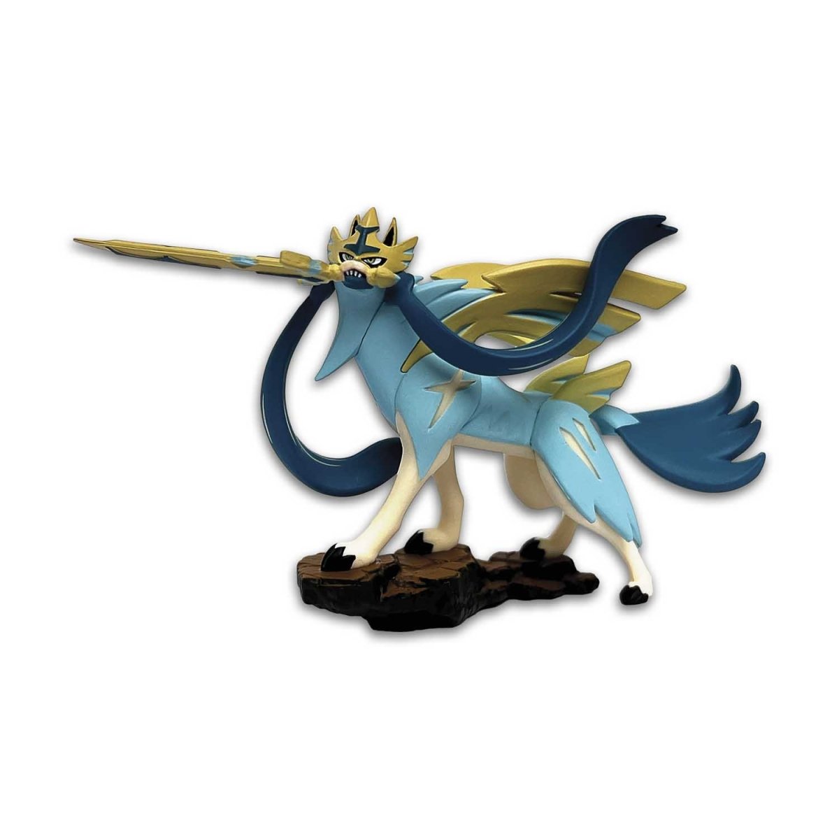 Shiny Zacian figure from the Pokémon TCG Crown Zenith Premium Figure Collection, a detailed, collectible display piece.